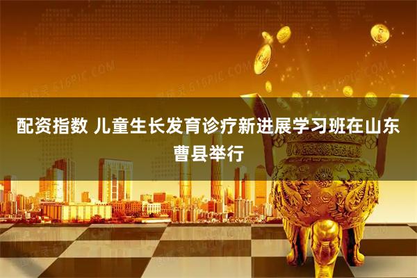配资指数 儿童生长发育诊疗新进展学习班在山东曹县举行